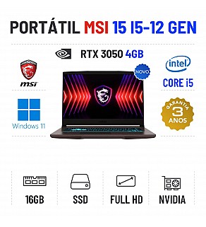 MSI THIN B12UC | 15.6'' FULLHD | i5-12450H | 16GB RAM | 480GB SSD | RTX 3050 4GB 