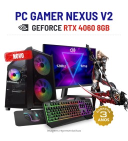 CONJUNTO GAMER NEXUS V2 | RTX4060-8GB | RYZEN 5 = i7-10700K | 16GB RAM | 960GB SSD COM MONITOR + ACESSORIOS