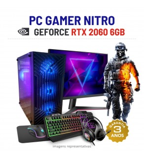 CONJUNTO GAMER NITRO | RTX2060-6GB | I3-12GEN=I7-9700 | 16GB RAM | 240GB SSD COM MONITOR + ACESSORIOS