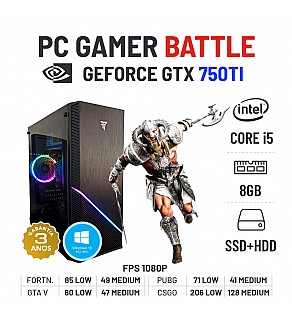 PC GAMER BATTLE GTX750TI i5-4570 8GB RAM SSD+HDD
