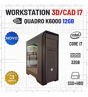 WORKSTATION 3D/CAD NOVO QUADRO K6000-12GB i7-8700K 32GB RAM SSD+HDD