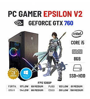 PC GAMER EPSILON V2 GTX760 i5-4590 8GB RAM SSD+HDD