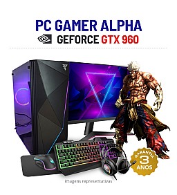 CONJUNTO GAMER ALPHA | GTX960 | I5-4590 | 16GB RAM | 240GB SSD COM MONITOR + ACESSORIOS