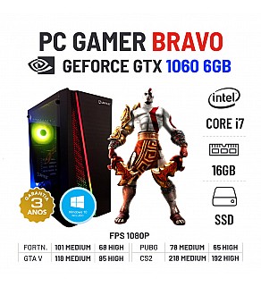 PC GAMER BRAVO | GTX1060-6GB | i7-4770 | 16GB RAM | SSD+HDD