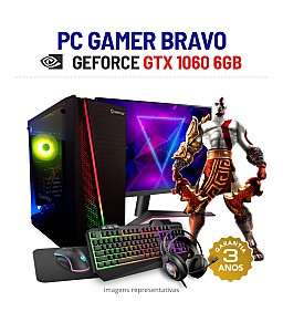 CONJUNTO GAMER BRAVO| GTX1060-6GB | i7-4770 | 16GB RAM | SSD+HDD COM MONITOR + ACESSORIOS