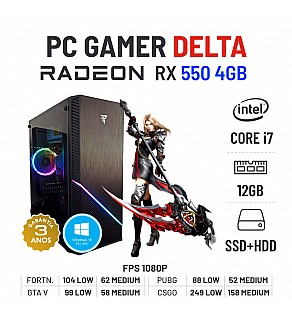 PC GAMER DELTA RX550-4GB i7-4790S 12GB RAM SSD+HDD