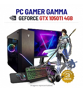 CONJUNTO GAMER GAMMA GTX1050TI-4GB i7-4790S 12GB RAM SSD+HDD COM MONITOR + ACESSORIOS