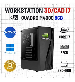 WORKSTATION 3D/CAD NOVO QUADRO M4000-8GB i7-8700 32GB RAM SSD+HDD