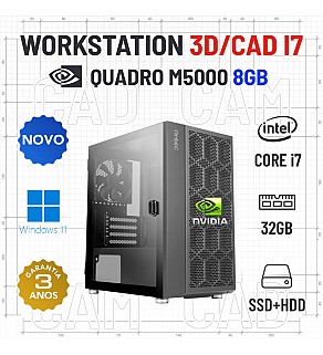 WORKSTATION 3D/CAD NOVO QUADRO M5000-8GB i7-10700F 32GB RAM SSD+HDD
