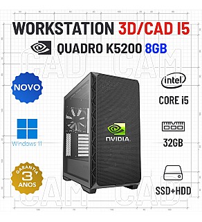 WORKSTATION 3D/CAD NOVO | QUADRO K5200-8GB | i5-10400F | 32GB RAM | SSD+HDD