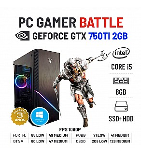 PC GAMER BATTLE GTX750TI-2GB i5-4590 8GB RAM SSD+HDD