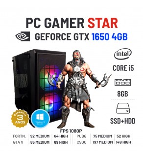 PC GAMER STAR GTX1650-4GB i5-6500 8GB RAM SSD+HDD