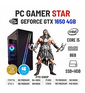 PC GAMER STAR GTX1650-4GB i5-6500 8GB RAM SSD+HDD