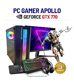 CONJUNTO GAMER APOLLO NOVO GTX770 i5-4460 8GB RAM SSD+HDD COM MONITOR + ACESSORIOS