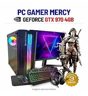 CONJUNTO GAMER MERCY GTX970-4GB i5-8400 16GB RAM SSD+HDD COM MONITOR + ACESSORIOS