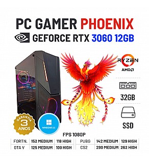 PC GAMER PHOENIX | RTX3060-12GB | RYZEN 5 5500 | 32GB RAM | 960GB SSD