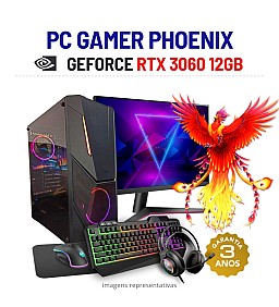 CONJUNTO GAMER PHOENIX | RTX3060-12GB | RYZEN 5 5500 | 32GB RAM | 960GB SSD COM MONITOR + ACESSORIOS