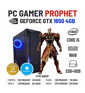 PC GAMER PROPHET NOVO GTX1650-4GB i5-10400F 16GB RAM SSD+HDD