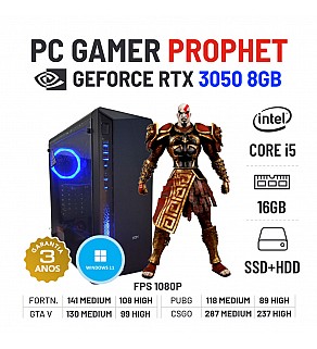 PC GAMER PROPHET NOVO RTX3050-8GB i5-10400F 16GB RAM SSD+HDD