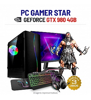CONJUNTO GAMER STAR GTX980-4GB i5-6500 16GB RAM SSD+HDD COM MONITOR + ACESSORIOS