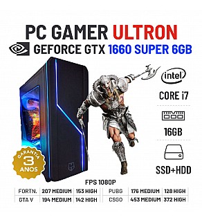 PC GAMER ULTRON NOVO GTX1660 SUPER-6GB I7-10700F 16GB RAM SSD+HDD