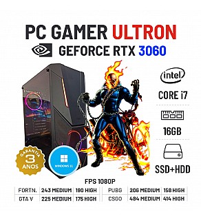 PC GAMER ULTRON NOVO RTX3060 i7-11700F 16GB RAM SSD+HDD