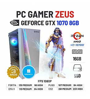 PC GAMER ZEUS NOVO | GTX1070-8GB | RYZEN=i7-10700F | 16GB RAM | 240GB SSD