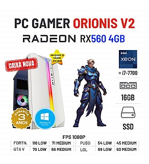 PC GAMER ORIONIS V2 | RX560-4GB | XEON=i7-7700 | 16GB RAM | 240GB SSD
