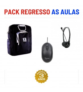 PACK ACESSÓRIOS REGRESSO AS AULAS | MALA + RATO + HEADSET