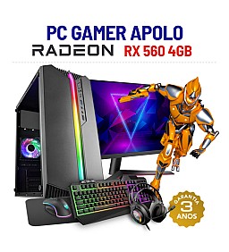 CONJUNTO GAMER APOLO | RX560-4GB | I5-4440 | 16GB RAM | 240GB SSD COM MONITOR + ACESSORIOS