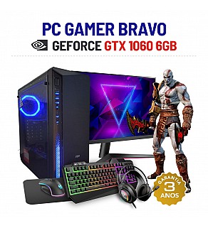 CONJUNTO GAMER BRAVO | GTX1060-6GB | i7-4790 | 16GB RAM | 480GB SSD COM MONITOR + ACESSORIOS