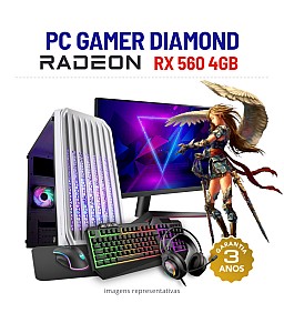 CONJUNTO GAMER DIAMOND | RX560 4GB | I5-4570 | 16GB RAM | 240GB SSD COM MONITOR + ACESSORIOS