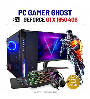 CONJUNTO GAMER GHOST NOVO GTX1650-4GB i5-9400F 16GB RAM SSD+HDD COM MONITOR + ACESSORIOS