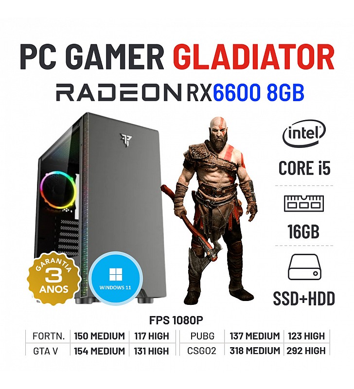 Computador Completo Gamer i5 16Gb SSD 480G RGB monitor 27″ - Virtual  Equipamentos