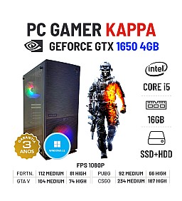 PC GAMER KAPPA GTX1650-4GB i5-8400 16GB RAM SSD+HDD