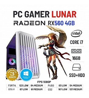 PC GAMER LUNAR | RX560 4GB | I7-4770 | 16GB RAM | SSD+HDD