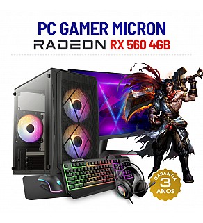 CONJUNTO GAMER MICRON | RX560-4GB | I7-4770 | 16GB RAM | 240GB SSD COM MONITOR + ACESSORIOS