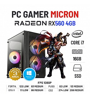 PC GAMER MICRON | RX560-4GB | I7-4770 | 16GB RAM | 240GB SSD