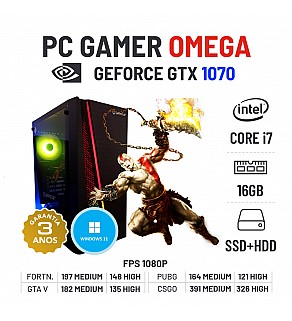 PC GAMER OMEGA NOVO GTX1070 i7-8700 16GB RAM SSD+HDD