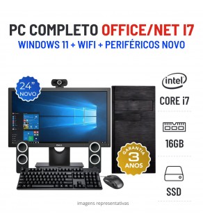 CONJUNTO NOVO OFFICE/NET | I7-11700 | 16GB RAM | 480GB SSD COM MONITOR + ACESSORIOS