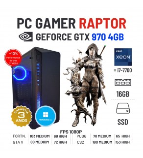 PC GAMER RAPTOR | GTX970-4GB | XEON=I7-7700 | 16GB RAM | 240GB SSD