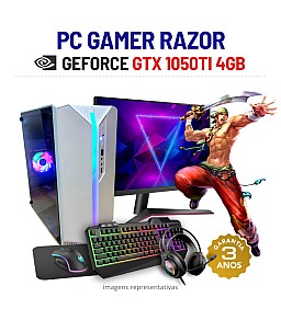 CONJUNTO GAMER RAZOR | GTX1050TI-4GB | I7-4770 | 16GB RAM | SSD COM MONITOR + ACESSORIOS