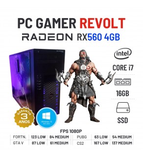 PC GAMER REVOLT | RX560-4GB | I7-4770 | 16GB RAM | 240GB SSD