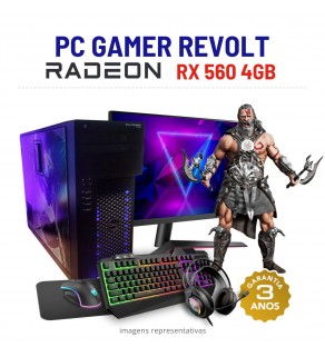 CONJUNTO GAMER REVOLT | RX560-4GB | I7-4770 | 16GB RAM | 240GB SSD COM MONITOR + ACESSORIOS