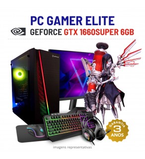 CONJUNTO GAMER ELITE | GTX1660SUPER-6GB | RYZEN=i7-10700F | 16GB RAM | 480GB SSD COM MONITOR + ACESSORIOS