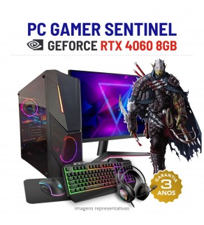 CONJUNTO GAMER SENTINEL | RTX4060-8GB | i7-12700K | 32GB RAM | 960GB SSD COM MONITOR + ACESSORIOS