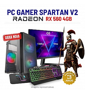 CONJUNTO GAMER SPARTAN V2 | RX560-4GB | i3-10ºGEN=i7-7700 | 16GB RAM | 240GB SSD COM MONITOR + ACESSORIOS
