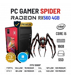 PC GAMER SPIDER | RX560-4GB | I5-8500 | 16GB RAM | 240GB SSD