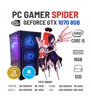 PC GAMER NOVO SPIDER | GTX1070-8GB | I5-10400F | 16GB RAM | 480GB SSD