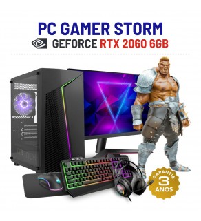 CONJUNTO GAMER STORM | RTX2060-6GB | I5-10400F | 16GB RAM | 480GB SSD COM MONITOR + ACESSORIOS